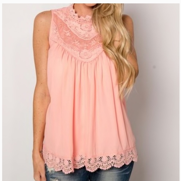A Dip of Darling Tops - New! Boho lacey tank top